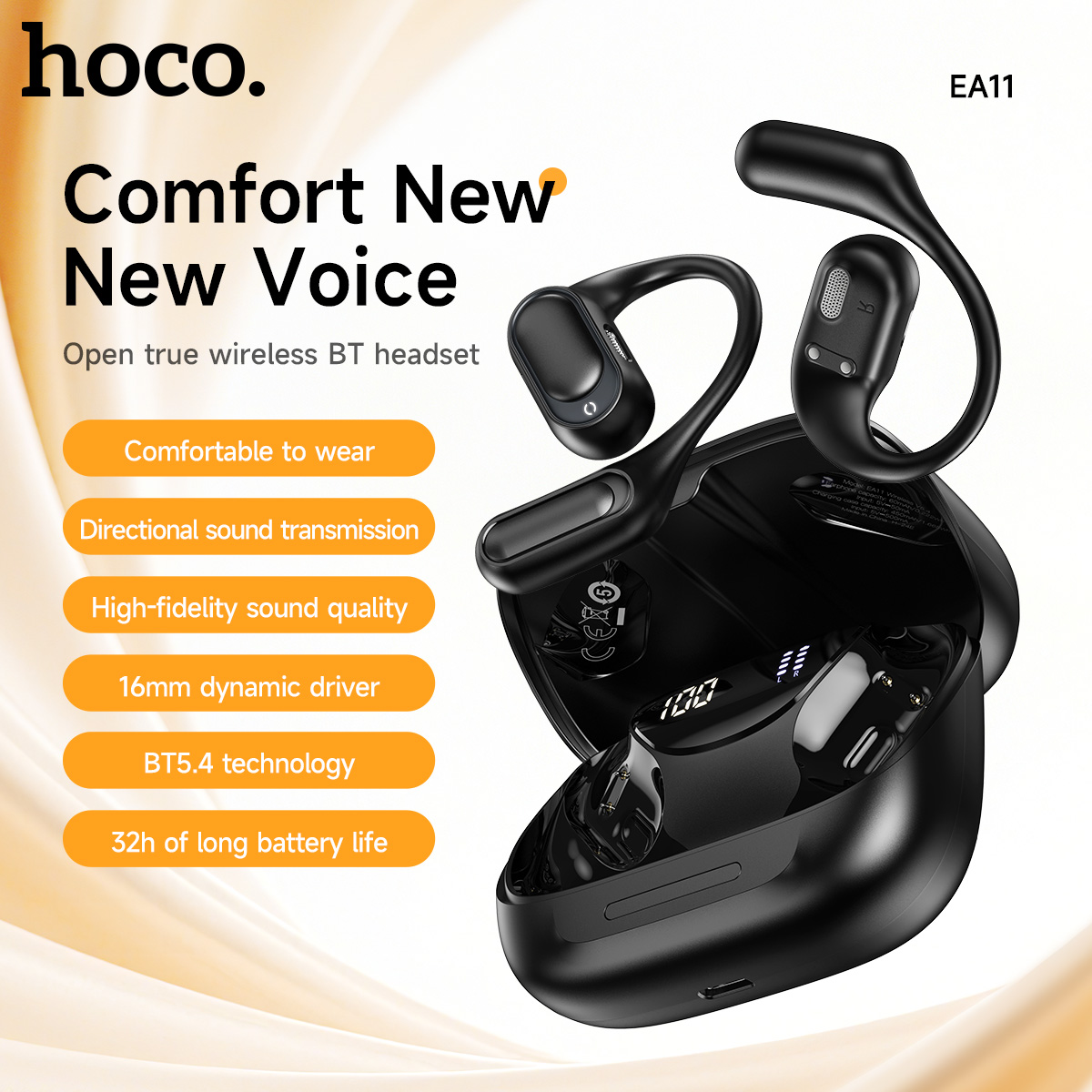 Sports Earphone Hook - HOCO سماعة لاسلكية تعمل بالبلوتوث 5.4