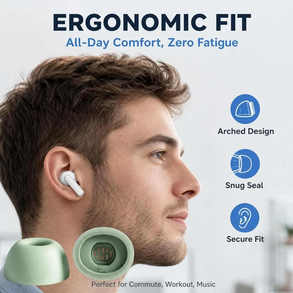 وسائد أذن بديلة من السيليكون و - مراجعة Earphone Foam Tip وسعره