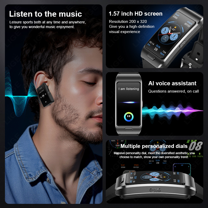 ساعة ذكية جديدة من LIGE مع سما - مراجعة Wireless Earbuds Tws وسعره